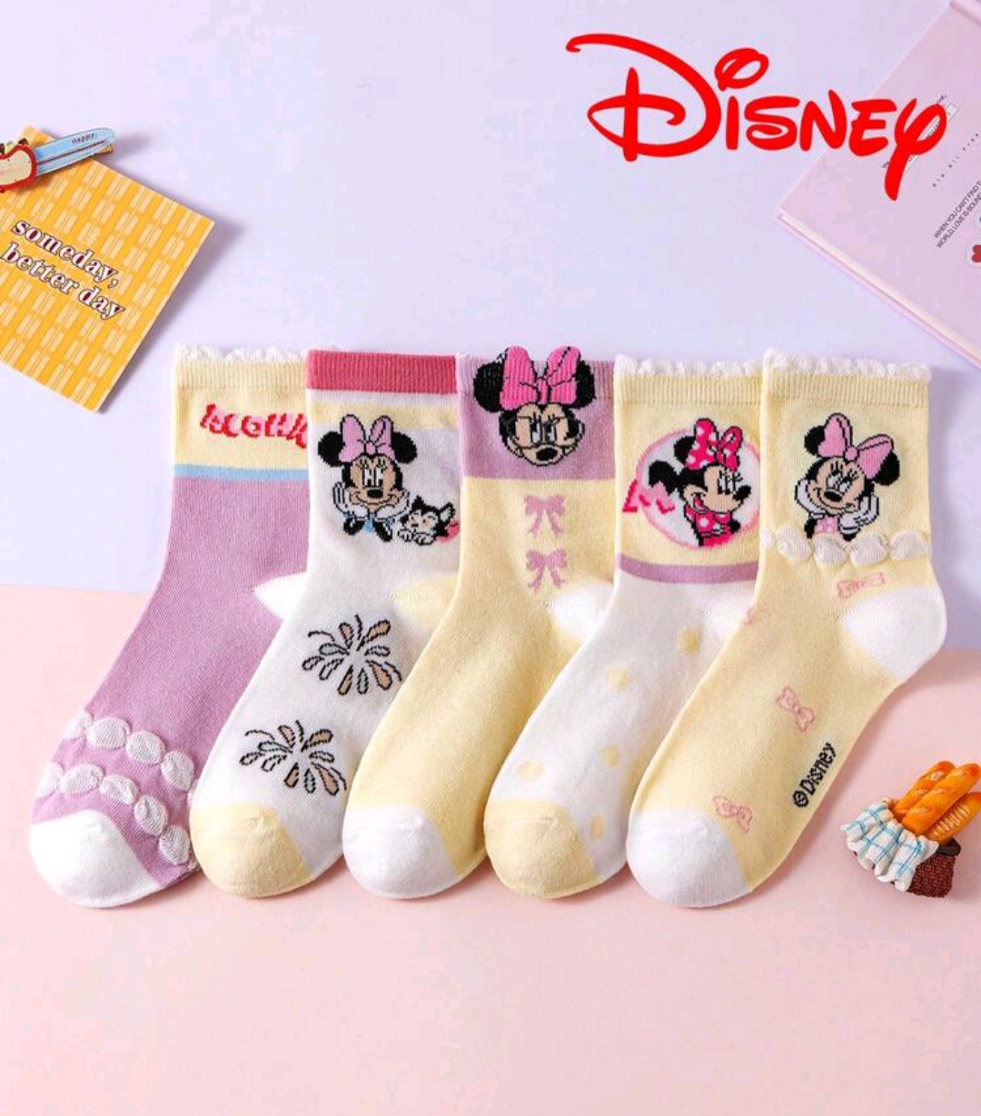 5 pares - Medias para niña con diseños de Disney